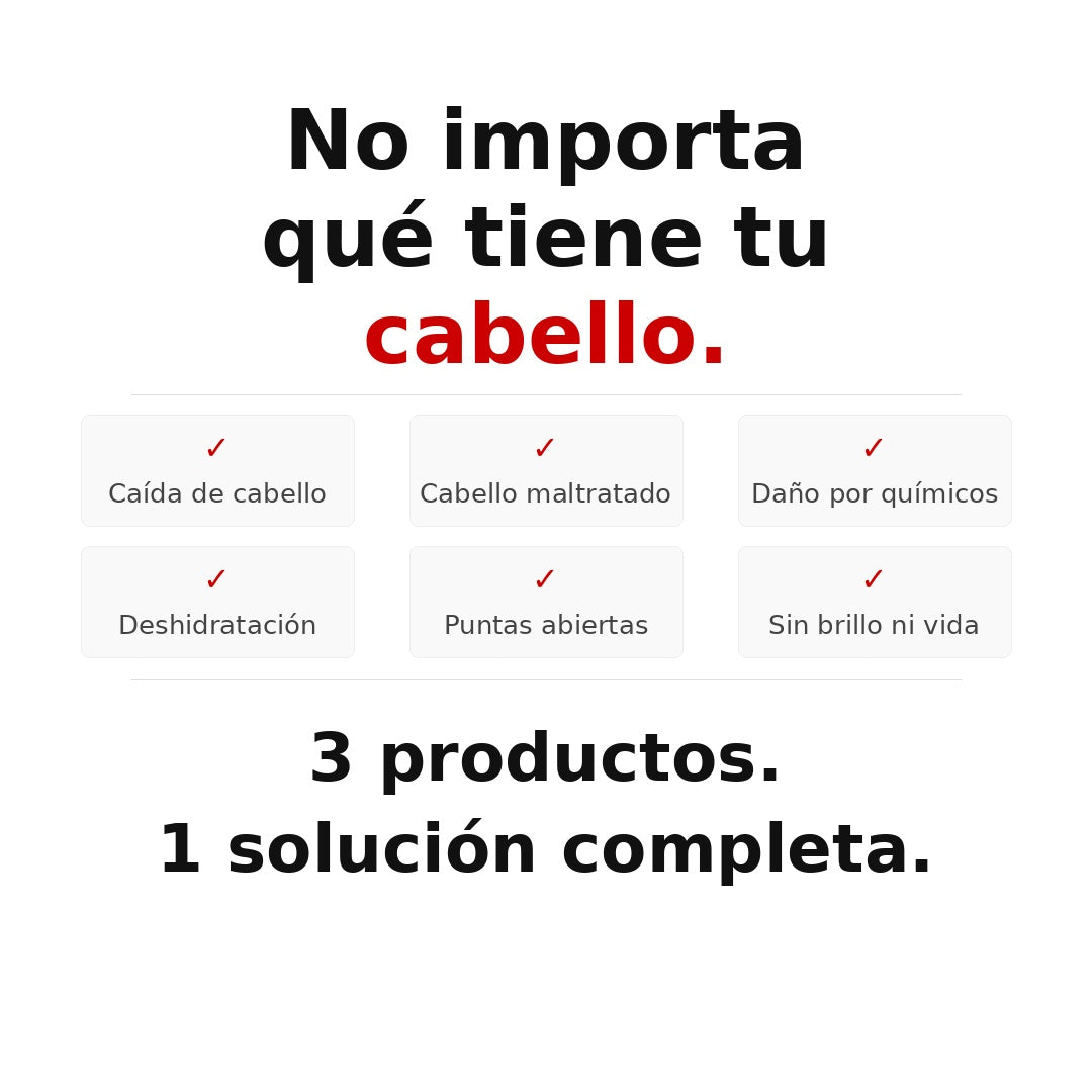 Kit Crecimiento + Anticaída + Reparación + Protección 250 ML