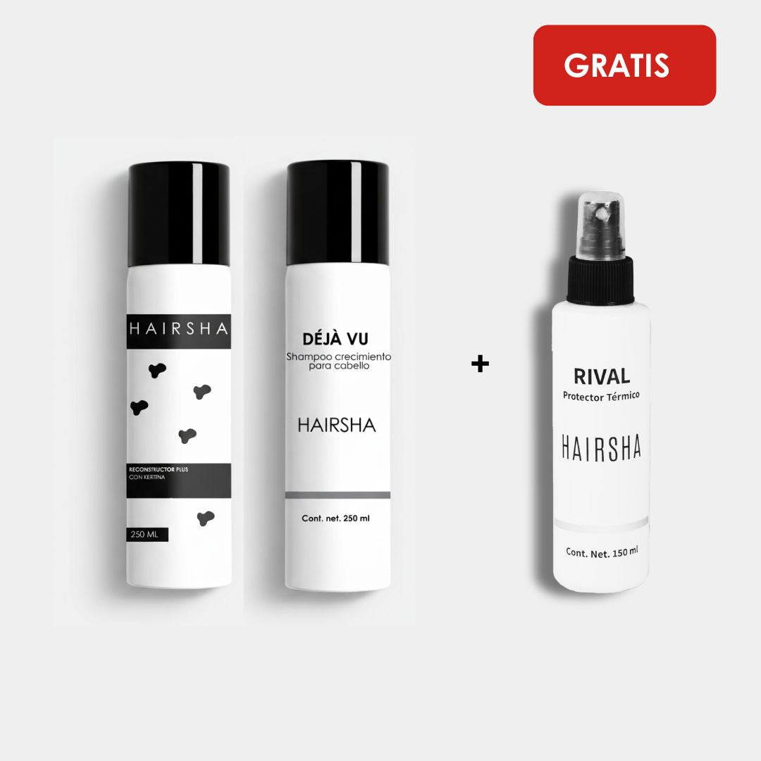Kit Cabello Tratamiento Reparador + Shampoo Anticaida + Protector Térmico